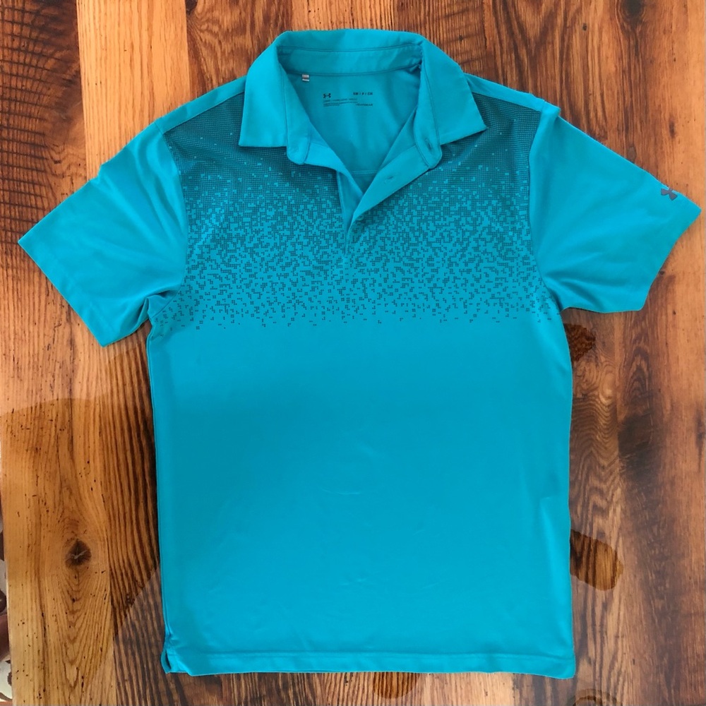 Under Armour Teal Heatgear Loose Golf Polo Shirt--Size S